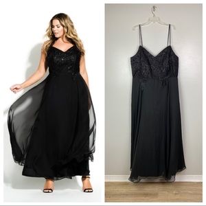City Chic | Black Divine Maxi Dress Gown Plus L/20